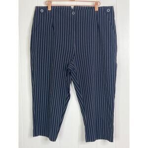 EP Pro Navy White Pin Stripped Cropped Flat Front Golf Pants Size 14